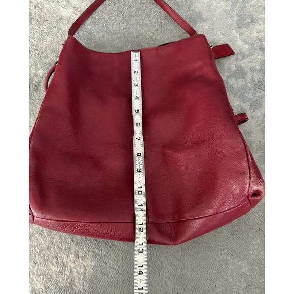 Coach Madison Scarlet Leather Phoebe Shoulder Bag Purse Scarlet Hobo w/ Dustbag - Picture 14 of 16